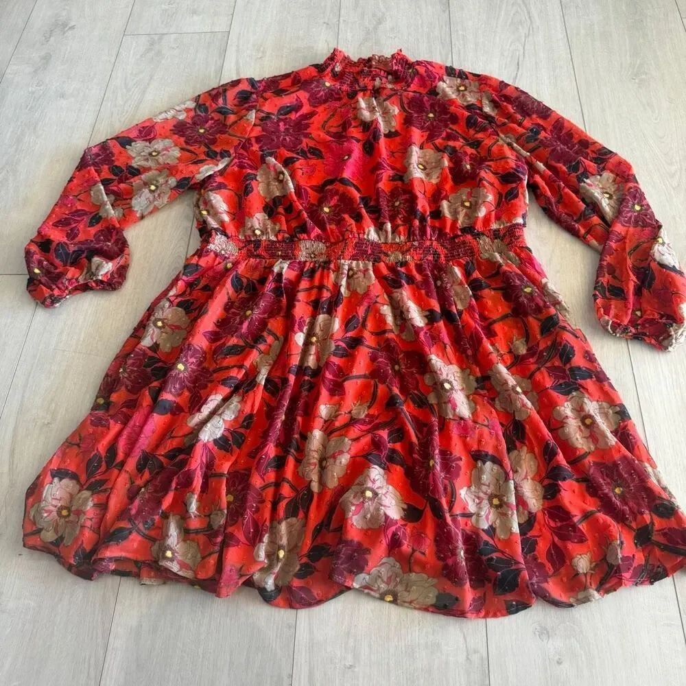 TORRID Mini Clip Dot Blouson Sleeve Dress size 3